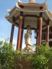 A statue of Quan Yin at a Buddhist temple.